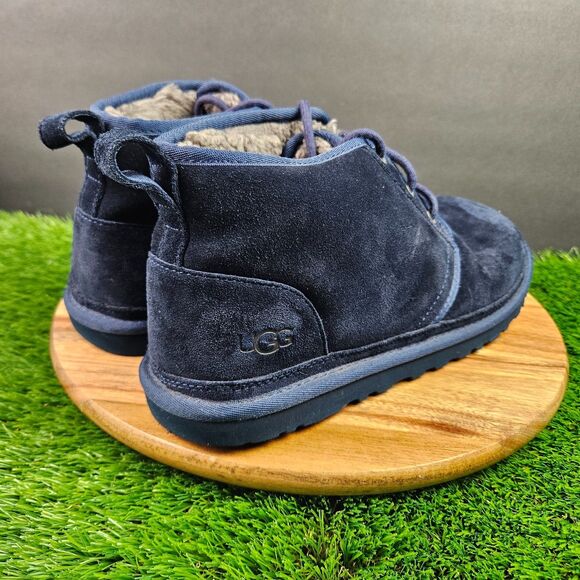 UGG Boots Neumen Chukka Mens 11 Navy Blue Lace Up Casual Ankle Top SN 3236 - Picture 2 of 12